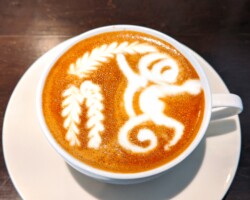 猿のラテアート